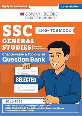 Oswaal SSC (Staff Selection Commission)| Tier-1 | Chapter-wise & Topic-wise Question Bank 2011 to 2025| General Studies | For 2026 Exam