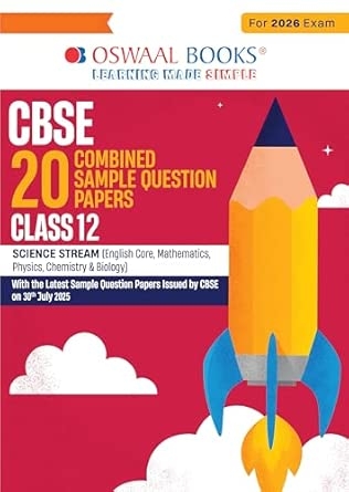 Oswaal CBSE 20 Combined Sample Question Papers class-12 Science stream (English Core Mathematics Physics Chemistry & Biology)