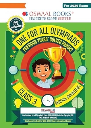 Oswaal One For All Olympiads Class 3 General Knowledge (GK) Prep-Guide Book | Chapter-wise Previous Years' Solved Papers | Questions for SOF& Other Exams 2026 | With Sample Practice Papers & Oswaal.AI