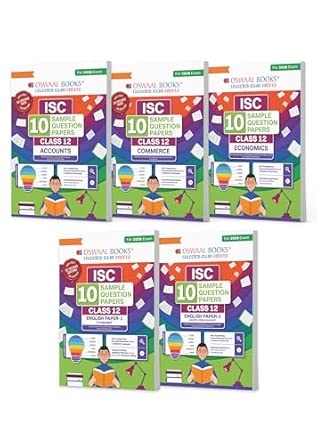 Oswaal ISC 10 Sample Question Papers Class 12 (Set of 5 Books) Accounts Commerce Economics English Paper 1 & 2 For 2026 Board Exam (Based On The Latest CISCE/ICSE Specimen Paper)