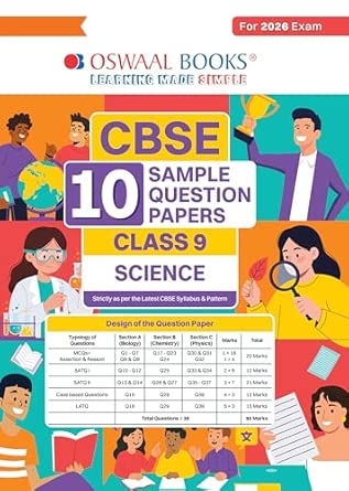 Oswaal CBSE 10 Sample Question Papers Class 9 Science for 2026 Exam | Strictly as per Latest Syllabus Recommended by Topper's Includes Solved Papers Mind Maps Revision Notes & Competency-Based Qs