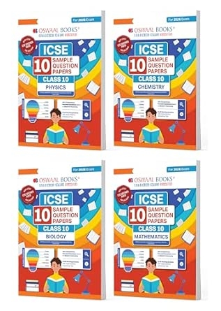 Oswaal ICSE 10 Sample Question Papers Class 10 Physics Chemistry Biology & Maths (Set of 4 Books) For 2026 Exam (Based On The Latest CISCE/ICSE Specimen Paper) With Competency-Based Questions Mind Maps On-Tips Notes Solved MCQs Revision with Explanations