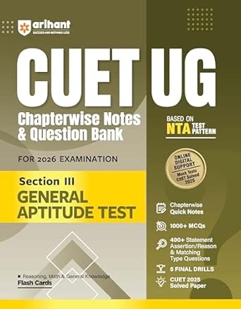 CUET UG Chapterwise Notes & Question Bank for 2026 Examination Section III General Aptitude Test
