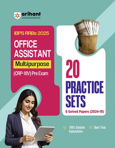 IBPS RRBs (CRP-XIV) Office Assistant (Multipurpose) Pre Exam 2025 | 20 Practice Sets with 6 Solved Papers (2024â€“2019) | Detailed Explanations & Short Tricks
