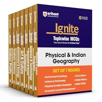 Arihant Ignite Topicwise MCQs Combo (Environment & Ecology Indian Polity Science & Technology Art & Culture Indian History Economic & Social Development Physical & Indian Geography) | Set of 7 | For UPSC & State PCS Exams | English Medium