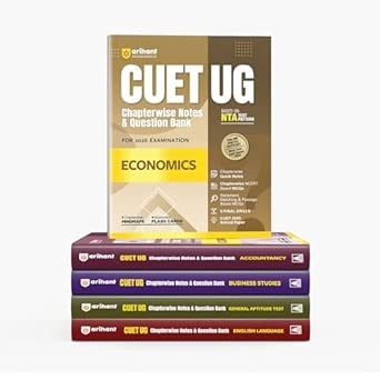 Arihant CUET UG 2026 Combo (English Language Accountancy Business Studies General Aptitude & Economics) | Chapterwise Notes & Question Bank | Based on NTA Pattern | 1000+ NCERT MCQs Assertion Reason & Case-Based Questions | Mindmaps & Flash Cards | Free Online Digital Support
