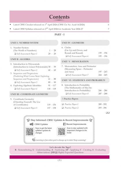 Oswaal CBSE Mathematics Part-1 Question Bank Chapter-wise & Topic-wise Class 9 | Based on NCERT Textbook Ganita Manjari | Includes Summary Competency-Based Question Self-Assessment & Practice Papers
