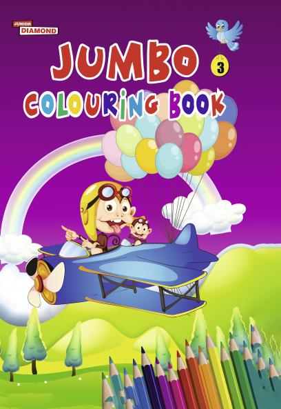 Jumbo Colouring Book 3 for 4 to 8 years old  Kids | Best Gift to Children for Drawing Coloring and Painting