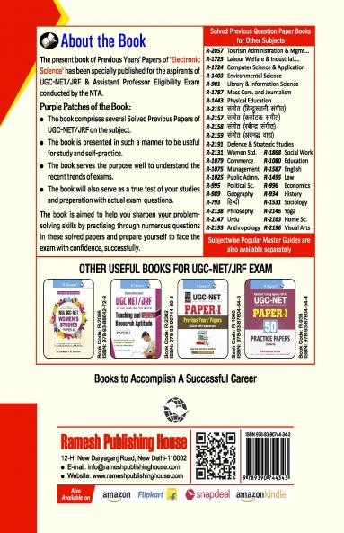NTA-UGC-NET/JRF: Electronic Science (Paper-II) Previous Years' Papers
