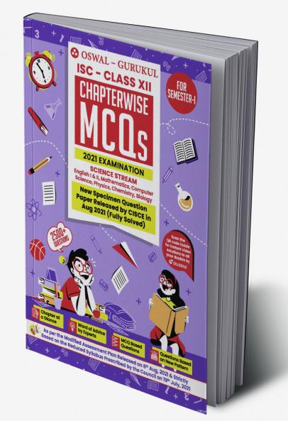 Chapterwise MCQs Book for Science Stream : ISC Class 12 for Semester I 2021 Exam