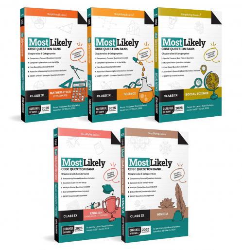 Gurukul by Oswal Most Likely CBSE Question Bank Class 9 Bundles (Set of 5) : Maths Science Social Science English & Hindi A for Exam 2025