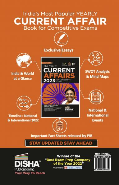 The Yearly Current Affairs 2023 for Competitive Exams - 8th Edition | Latest Events Issues Ideas & People | UPSC State PSC CUET SSC Bank PO/ Clerk BBA MBA RRB NDA CDS CAPF CRPF |