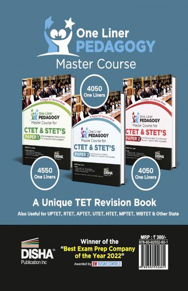 One Liner PEDAGOGY Master Course for CTET & STET’s Paper 2 - Child Development Science Mathematics English & Hindi Languages | Based on Previous Year Questions PYQs | For CTET State TET & Super TET Exams 2023