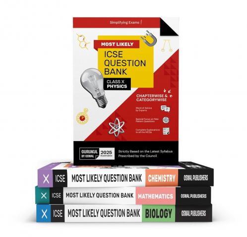 Gurukul By Oswal Most Likely ICSE Question Bank Class 10 Bundles (Set of 4) : Physics Chemistry Maths & Biology for Exam 2025