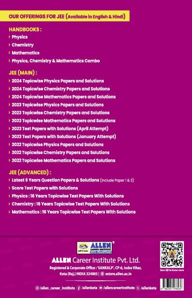 JEE (MAIN) 2022 Topicwise Chemistry Papers and Solutions in English (June & July attempt) | Past year papers by ALLEN