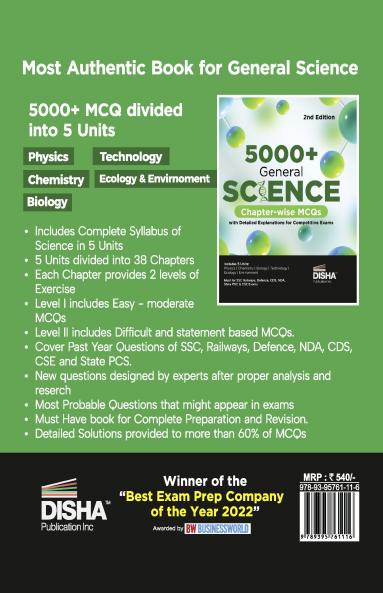 5000+ General Science Chapter-Wise Mcqs With Detailed Explanations For Competitive Exams: 2Nd Edition