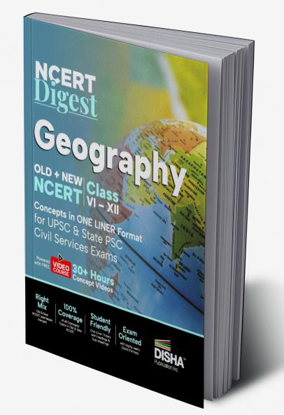 NCERT Digest Geography – Old + New NCERT Class VI – XII Concepts in ONE LINER Format for UPSC & State PSC Civil Services Exams with 30+ Hours Video Course | Notes for a strong IAS Prelims & Mains Foundation | First Book with a seamless integration of Old & New NCERT Books |