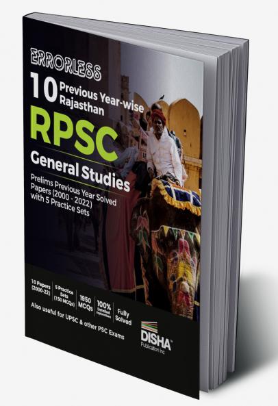 Errorless 10 Previous Year-wise Rajasthan RPSC General Studies Prelims Solved Papers (2000 – 22) with 5 Practice Sets | RPCS PYQs Question Bank | Rajasthan Public Service Commission |