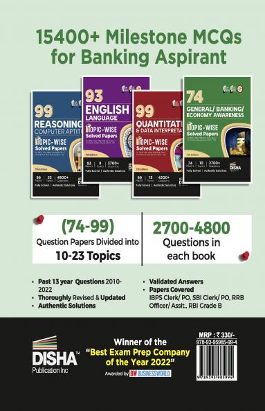74 General/ Banking/ Economy Awareness Topic-wise Previous Year Solved Papers for IBPS/ SBI/ RRB/ RBI Bank Clerk/ PO Prelim & Main Exams (2010 - 2023) 7th Edition