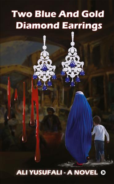 Two Blue And Gold Diamond Earrings