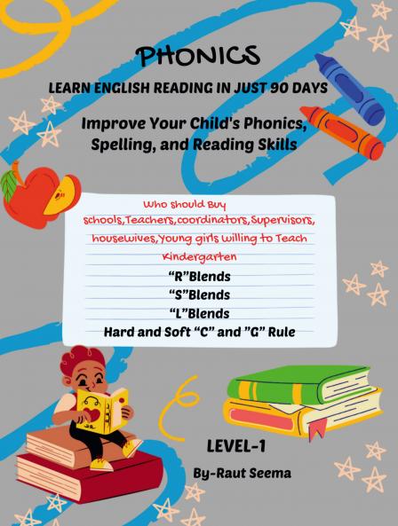 PHONICS:LEARN ENGLISH READING IN JUST 90 DAYS: The course includes a series of 4 books to achive reading proficiency in 90 days you should be used sequentially to guide children through each step...