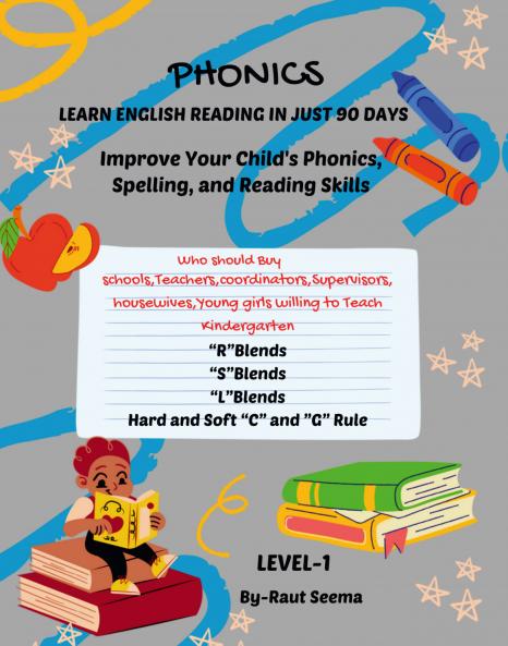 PHONICS:LEARN ENGLISH READING IN JUST 90 DAYS: The course includes a series of 4 books to achive reading proficiency in 90 days you should be used sequentially to guide children through each step...