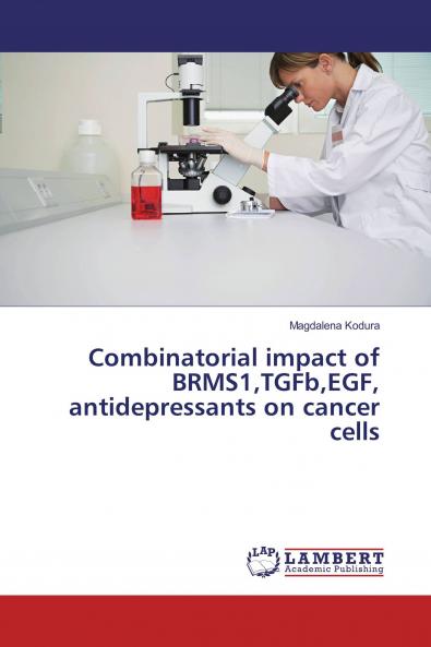 Combinatorial impact of BRMS1TGFbEGF antidepressants on cancer cells