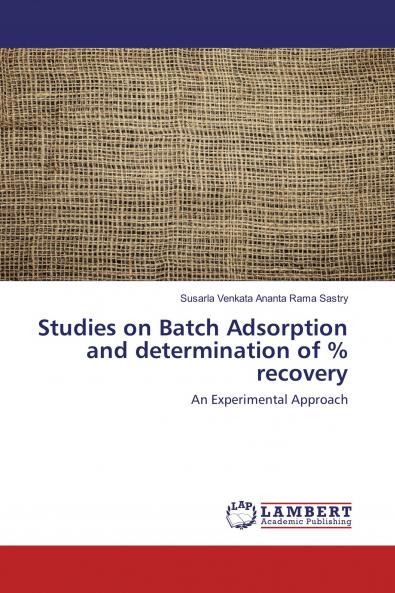 Studies on Batch Adsorption and determination of % recovery