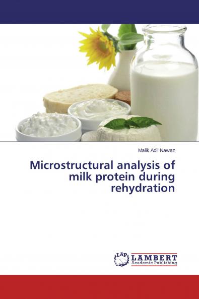 Microstructural analysis of milk protein during rehydration