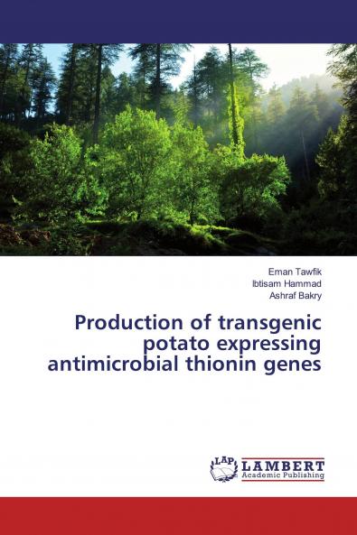 Production of transgenic potato expressing antimicrobial thionin genes