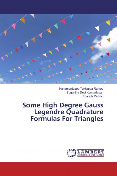 Some High Degree Gauss Legendre Quadrature Formulas For Triangles