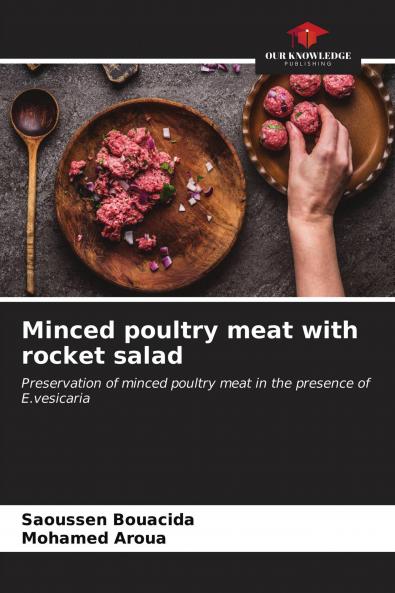 Minced poultry meat with rocket salad