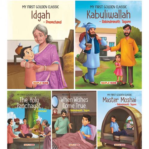 My First Golden Classic (Illustrated) (Set of 5 Books) - Idgah Kabuliwallah The Holy Panchayat When Wishes Come True Master Moshai