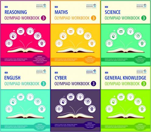 Olympiad Books For Class 3 - Reasoning Maths Science English Cyber & GK