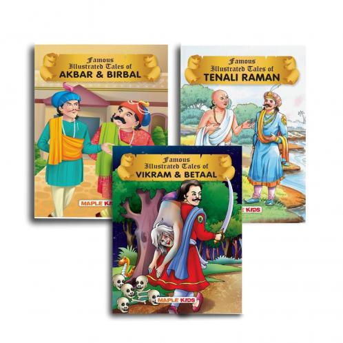 Illustrated Stories for Children (Set of 3 Books) -Tenali Raman Akbar Birbal and Vikram Betaal
