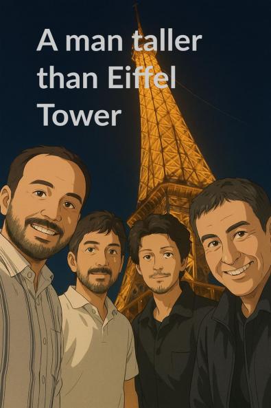 A man taller than Eiffel Tower