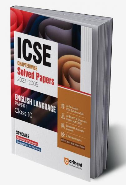 Buy ICSE Chapterwise Solved Papers 2023-2005 English Language Paper 1 ...