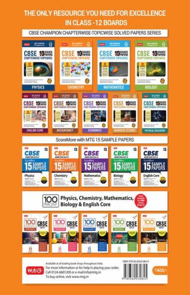 Buy MTG CBSE 10 Years Chapterwise Topicwise Solved Papers Class 12 ...