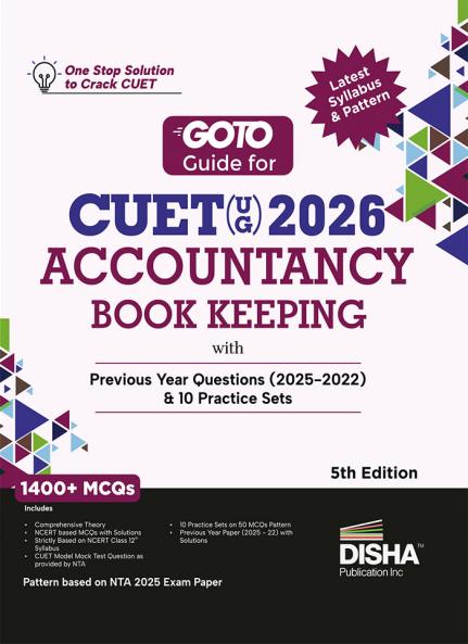 Buy Disha GoTo Guide for CUET (UG) 2026 Accountancy/ Book Keeping with ...