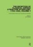 Reception of Classical German Literature in England 1760-1860 Volume1