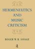 Hermeneutics and Music Criticism