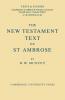 The New Testament Text of Saint Ambrose