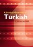 A Student Grammar of Turkish
