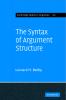 The Syntax of Argument Structure
