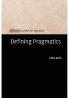 Defining Pragmatics