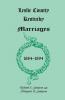 Leslie County Kentucky Marriages 1884-1894