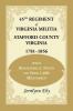 45th Regiment of Virginia Militia Stafford County Virginia 1781-1856