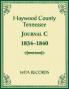 Haywood County Tennessee Journal C 1834-1840