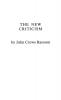 The New Criticism