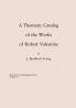 Thematic Catalog of the Works of Robert Valentine